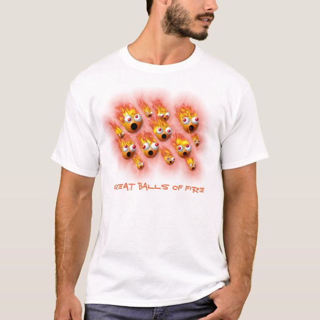Camiseta grandes bolas de fuego para la ropa ligera (Anverso)