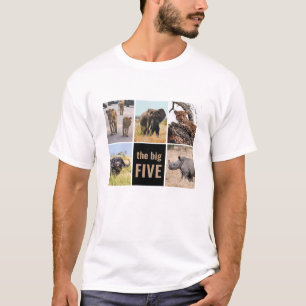 Camiseta Grandes Cinco Animales Salvajes Safari Africano Fo