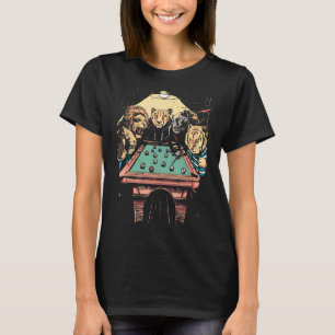 Camiseta Grandes Felinos Jugando Billar Bola 8 Animal