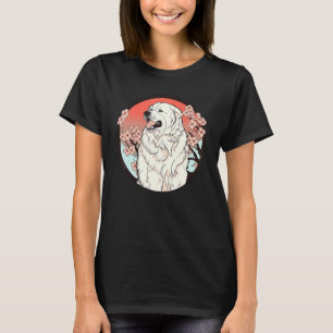 Camiseta Grandes flores de perro divertidas de cerezo en lo