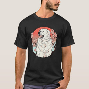 Camiseta Grandes flores de perro divertidas de cerezo en lo
