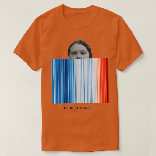 Camiseta Grandes franjas de calentamiento climático La casa (Diseño del anverso)