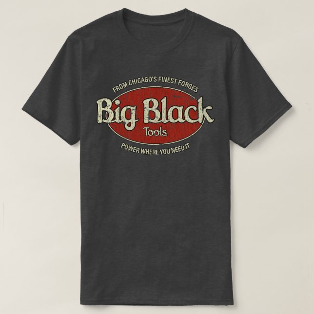 Camiseta Grandes herramientas negras de música industrial 1 (Diseño del anverso)