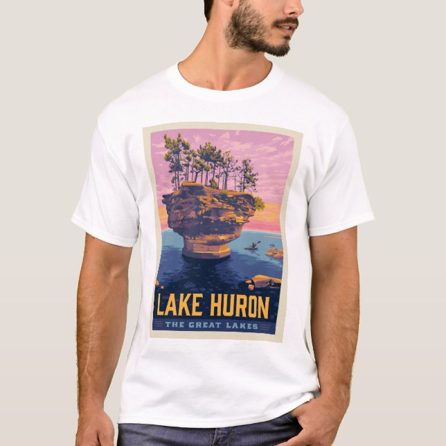 Camiseta Grandes Lagos | Lago Huron (Anverso)