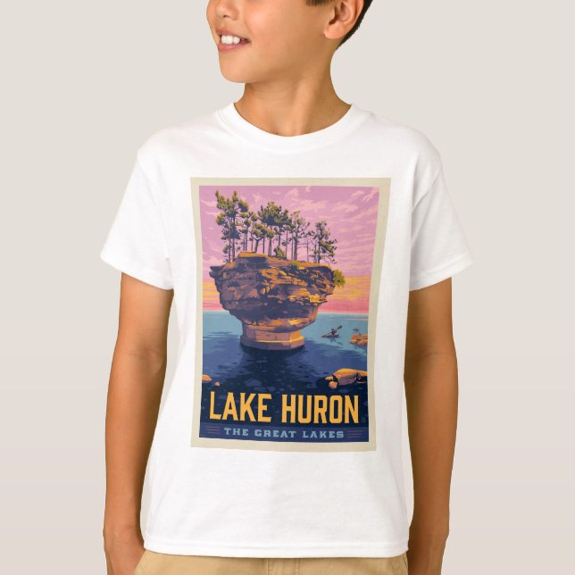 Camiseta Grandes Lagos | Lago Huron (Anverso)