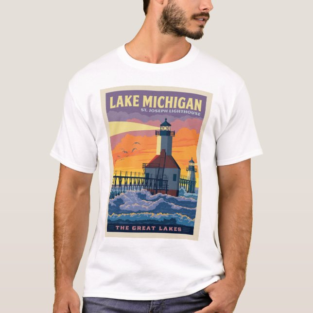 Camiseta Grandes Lagos | Lago Michigan (Anverso)