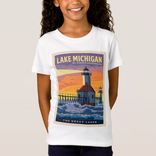 Camiseta Grandes Lagos | Lago Michigan (Anverso)