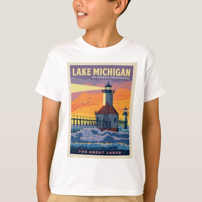 Camiseta Grandes Lagos | Lago Michigan (Anverso)