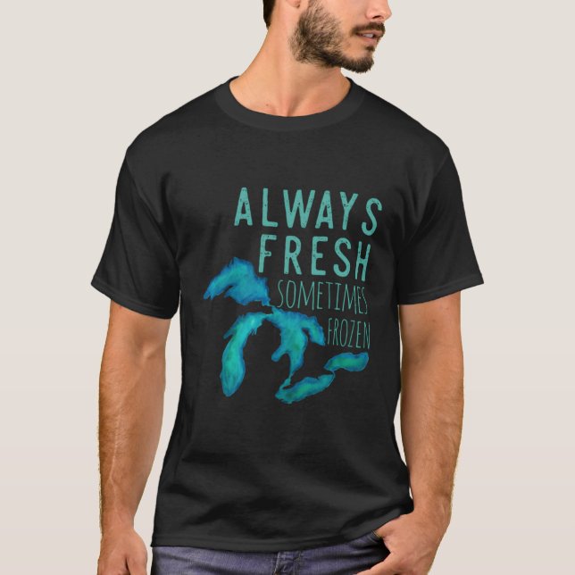 Camiseta Grandes Lagos Siempre Muy Frescos A Veces Congelad (Anverso)