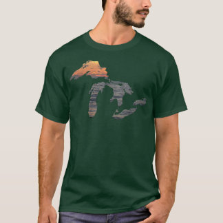 Camiseta Grandes    lagosAtardecer sobre el lago Superior T