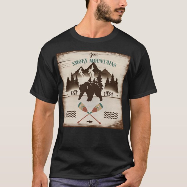 Camiseta Grandes montañas humeantes, oso TN (Anverso)
