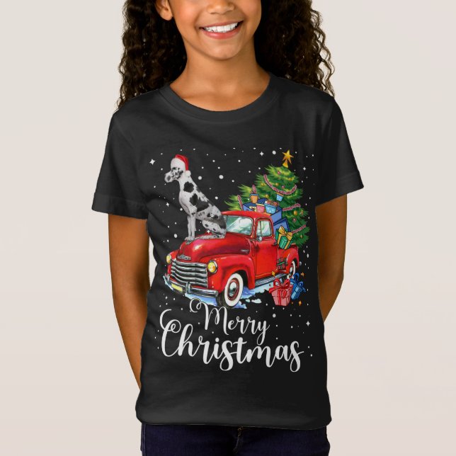 Camiseta Grandes Navidades de Camiones Rojos en Dane (Anverso)
