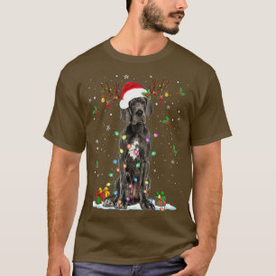 Camiseta Grandes Navidades de daneses Santa Hat alumbran Pa