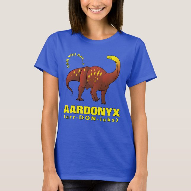 Camiseta Grandes nombres de extinción (#1): dinosaurio Aard (Anverso)