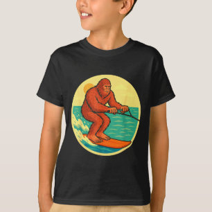 Camiseta Grandes pies esquí acuático gráfico de playa cript