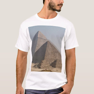 Camiseta Grandes Pirámides de Giza bajo un claro azul, Egip