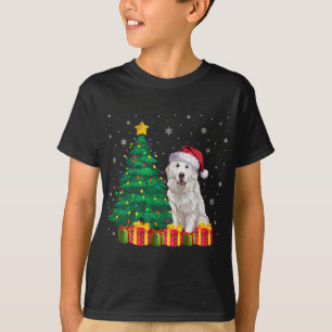 Camiseta Grandes Pirineos Feo Navidades de Santa Hat ilumin