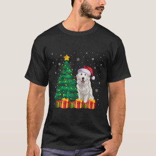 Camiseta Grandes Pirineos Feo Navidades de Santa Hat ilumin