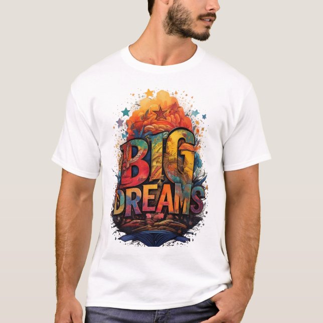 Camiseta Grandes sueños | Pintura abstracta | (Anverso)