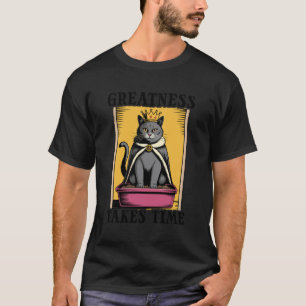 Camiseta Grandeza Toma Tiempo Caja de Arena Amante de Gatos
