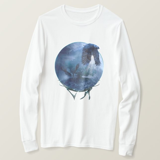 Camiseta Grandiosas Lechuzas de Oro de MEDIANOCHE (Anverso del diseño)