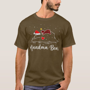Camiseta Grandma Bear and Baby Bear Plaid Grandma Xmas Anno