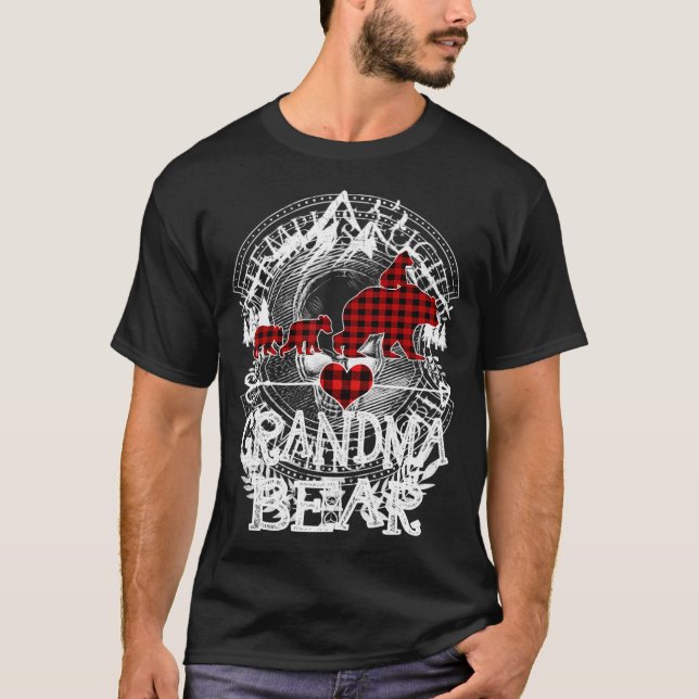 Camiseta Grandma Bear Christmas Pajama Red Plaid Buffalo Fa (Anverso)