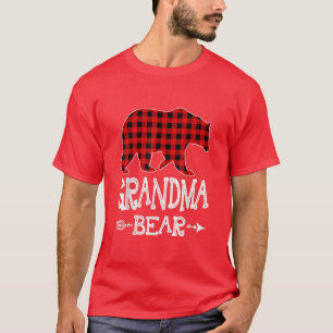 Camiseta Grandma Bear Christmas Pajama Red Plaid Buffalo Fa
