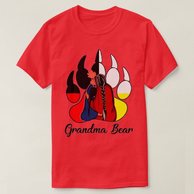 Camiseta Grandma Bear Native American (Diseño del anverso)
