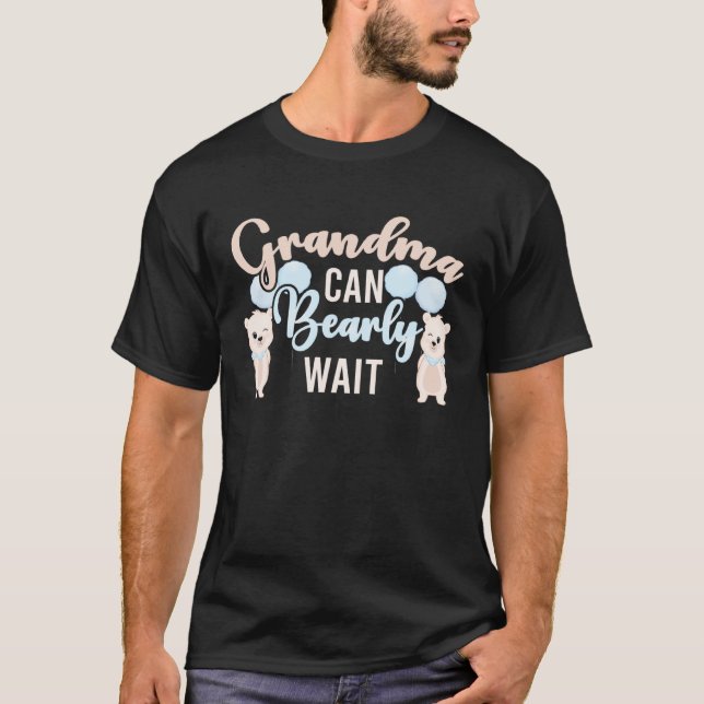 Camiseta Grandma Can Bearly Wait Gender Reveal Announcement (Anverso)