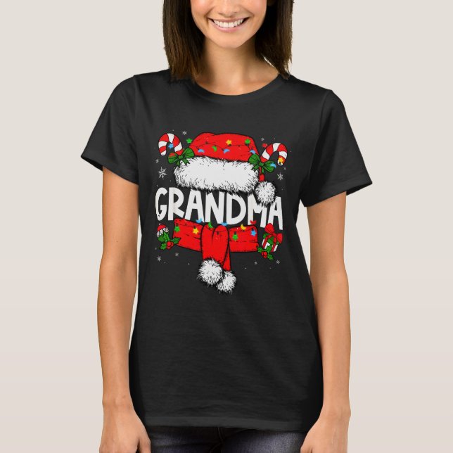 Camiseta Grandma Christmas Pajama Santa Claus Family Matchi (Anverso)