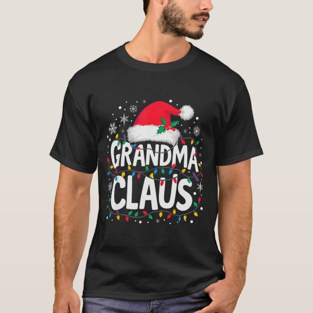 Camiseta Grandma Claus Christmas Lights Santa Family Matchi (Anverso)
