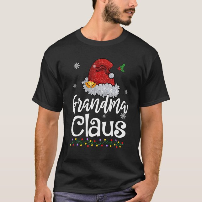 Camiseta Grandma Claus Christmas Pajamas Family Matching (Anverso)