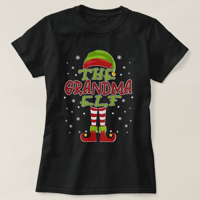 Camiseta Grandma Elf Family Matching Group 2021 Christmas (Diseño del anverso)