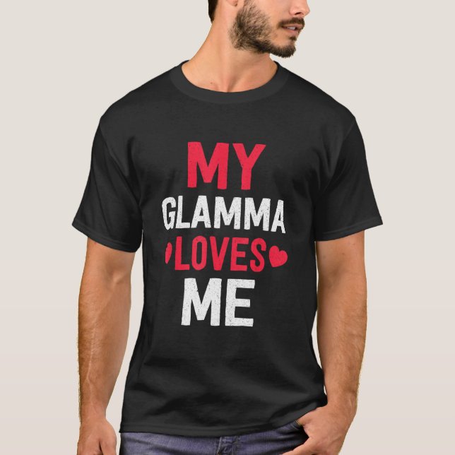 Camiseta Grandma Grandkids My Loving Glamma Loves Me Family (Anverso)
