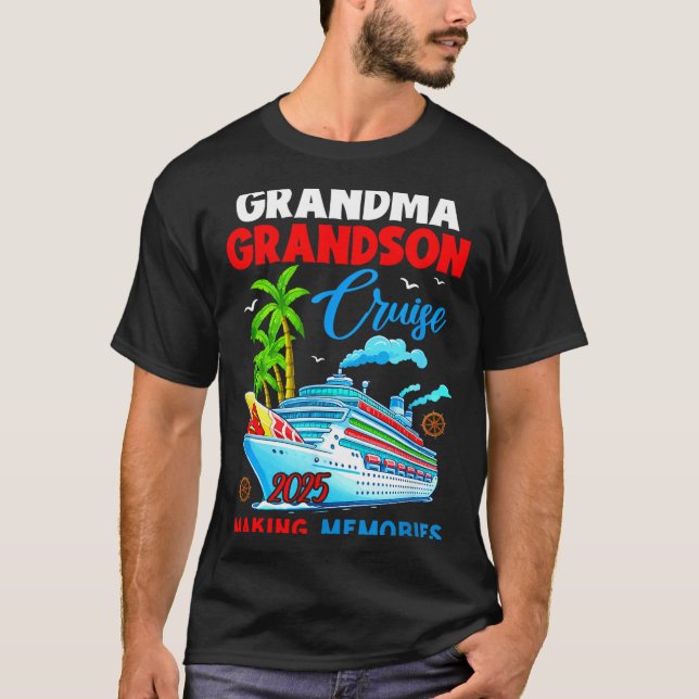 Camiseta Grandma Grandson Cruise 2025 Memories Christmas Fa (Anverso)