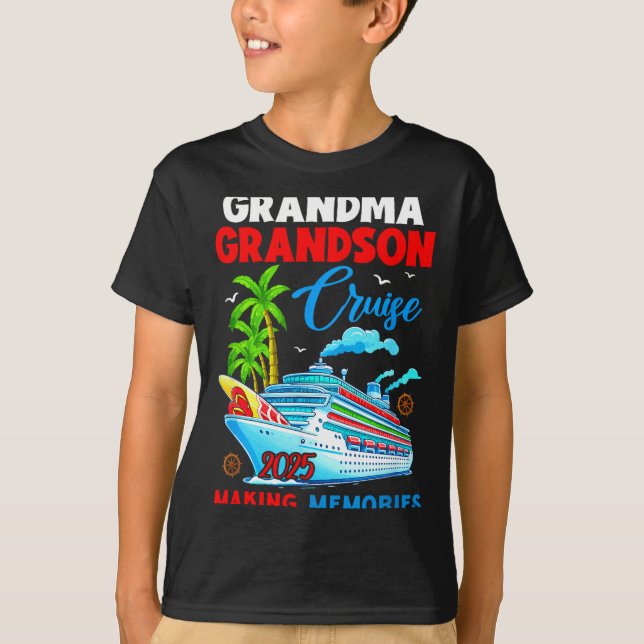 Camiseta Grandma Grandson Cruise 2025 Memories Christmas Fa (Anverso)