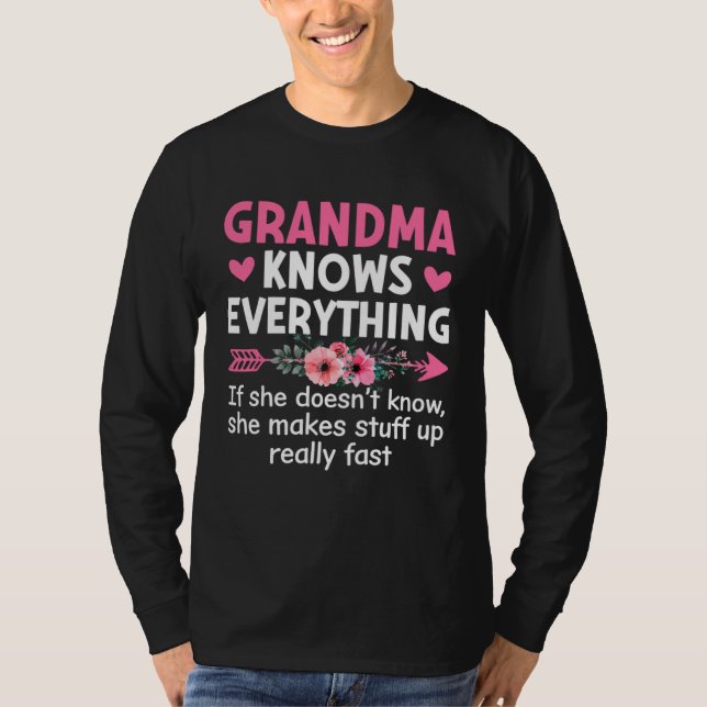 Camiseta Grandma Knows Everything  Mother s Day Mommy Mama  (Anverso)