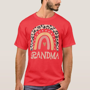 Camiseta Grandma Life Leopard Rainbow Cheetah Print Grandma