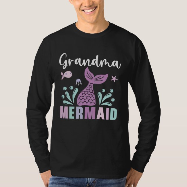 Camiseta Grandma Mermaid  Grandmother Granny Grandparents D (Anverso)