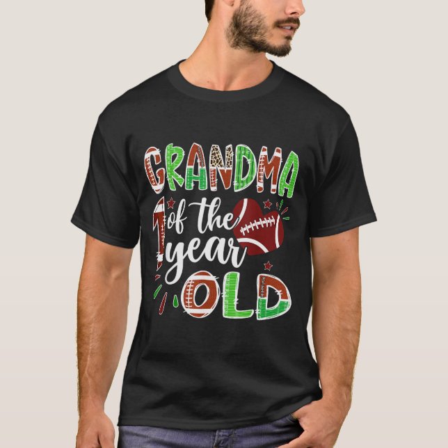 Camiseta Grandma Of The 1 Year Old Football 1st Birthday Bo (Anverso)