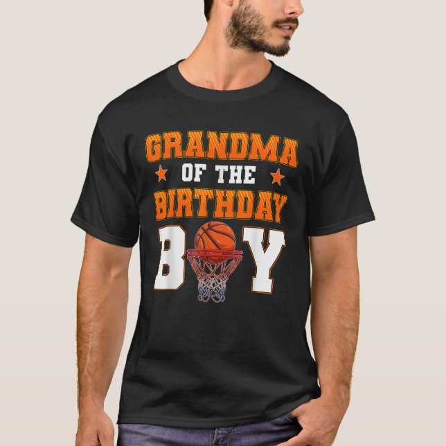 Camiseta Grandma Of The Birthday Boy Basketball Party Famil (Anverso)
