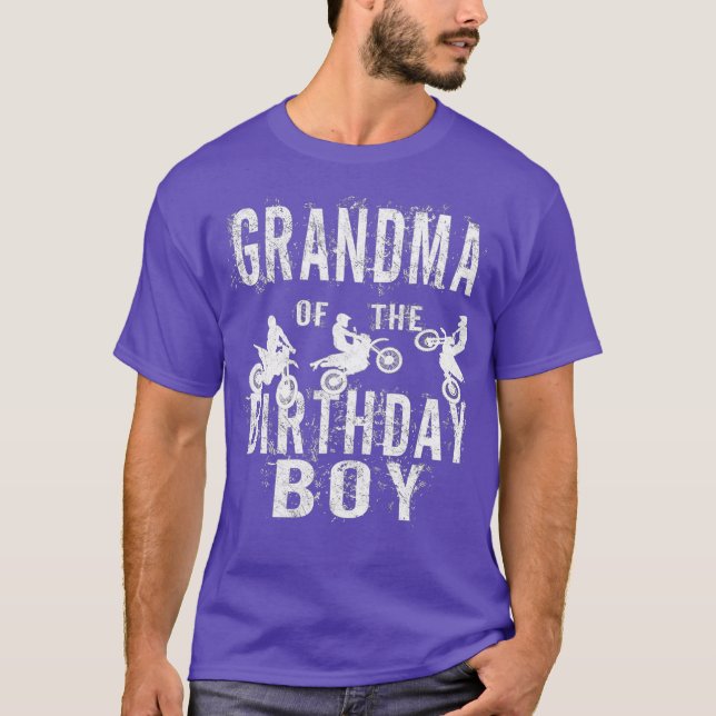 Camiseta Grandma Of The Birthday Boy Dirt Bike Bday Party (Anverso)