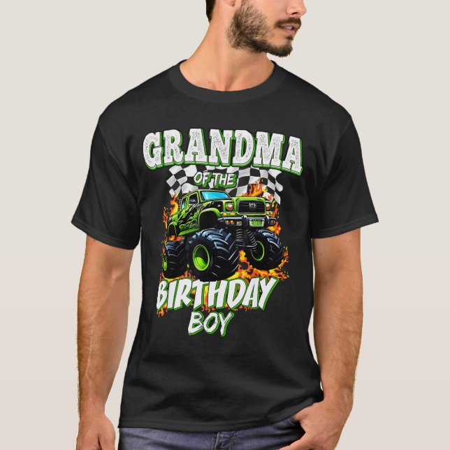 Camiseta Grandma Of The Birthday Boy Monster Truck Birthday (Anverso)