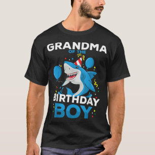 Camiseta Grandma of The Birthday Boy Shark Ocean Matching F