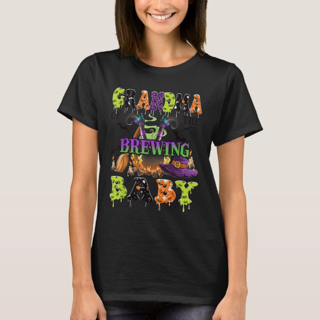 Camiseta Grandma Of The Brewing Baby Soky Halloween Baby Sh (Anverso)
