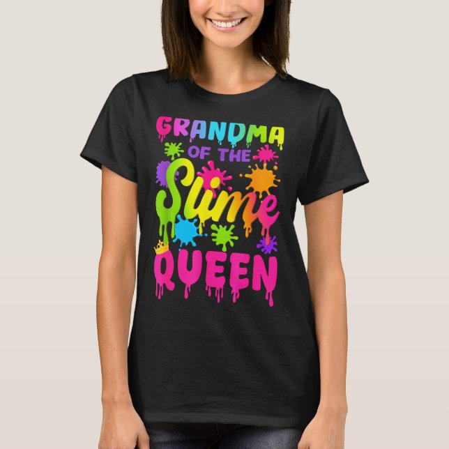 Camiseta Grandma Of The Slime Queen Birthday Girl Family Pa (Anverso)