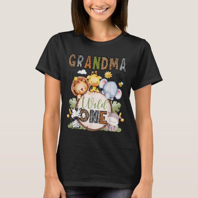 Camiseta Grandma Of The Wild One 1st Birthday Boy Jungle Sa (Anverso)