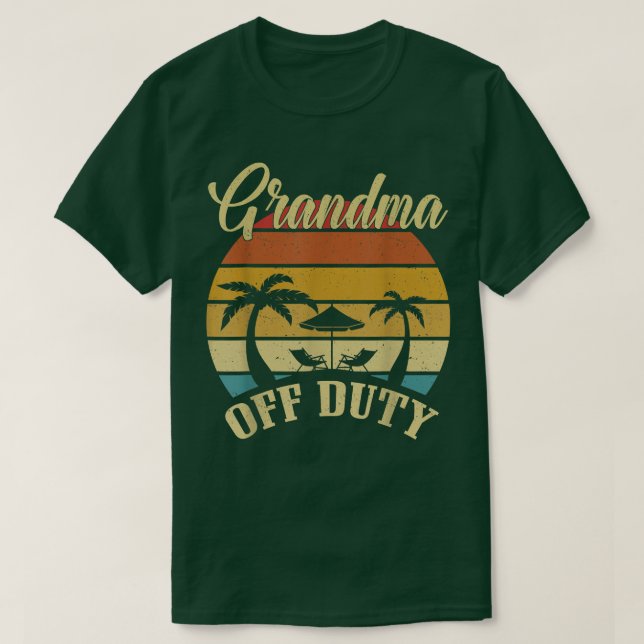 Camiseta Grandma Off Duty Summer Palm Tree Beach Sunset  (Diseño del anverso)