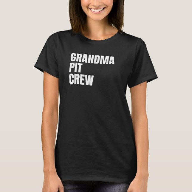 Camiseta Grandma Pit Crew Flag Car Racing Race Track Flag W (Anverso)